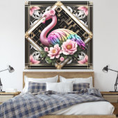 Impression sur toile flamant rose Art déco (Insitu(Chambre))