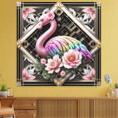 Impression sur toile flamant rose Art déco (Insitu(Salon))