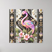 Impression sur toile flamant rose Art déco (Recto)