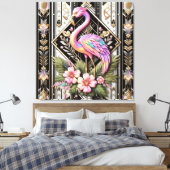 Impression sur toile flamant rose Art déco (Insitu(Chambre))