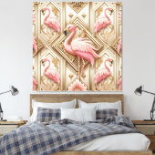 Impression sur toile flamant rose Art déco (Insitu(Chambre))
