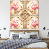 Impression sur toile flamant rose Art déco (Insitu(Chambre))
