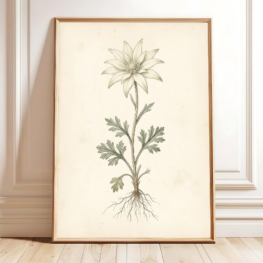 Impression sur toile Fleur de flanelle botanique
