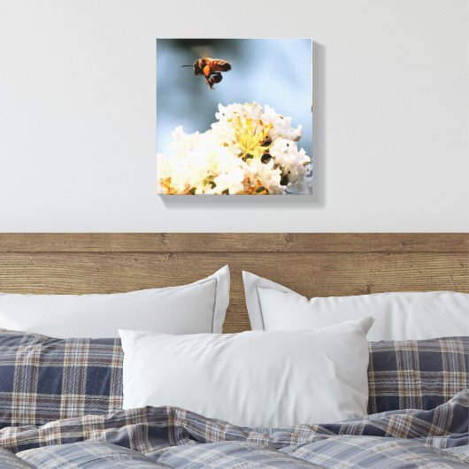 Impression sur toile florale d'abeille (Insitu(Chambre))