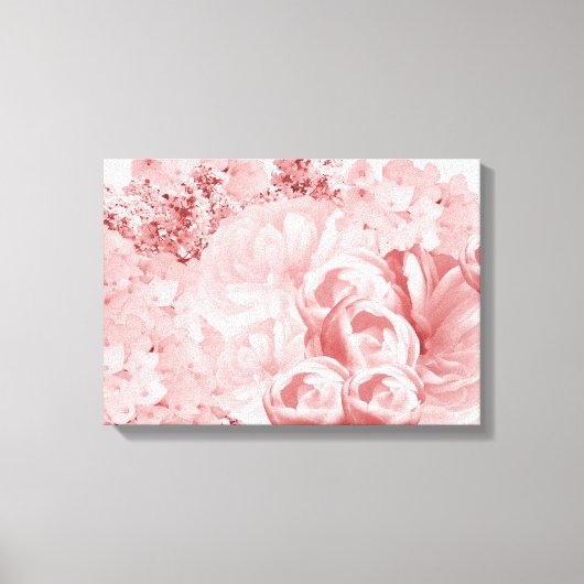 Impression sur toile florale rose monochrome (Recto)