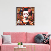 Impression sur toile (Geisha et bol de riz) (Insitu(Salon))