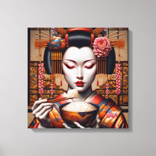 Impression sur toile (Geisha et bol de riz) (Recto)