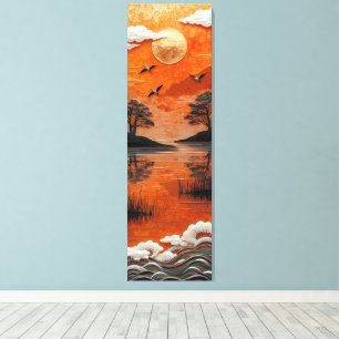 Impression sur toile Golden Horizon Serenity Lake