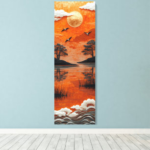 Impression sur toile Golden Horizon Serenity Lake