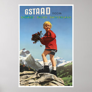 Impression sur toile Gstaad Suisse Affiche de ski