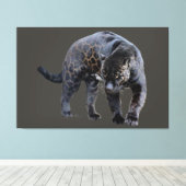 Impression sur toile Jaguar Diablo gris (Insitu (Plancher de Bois))