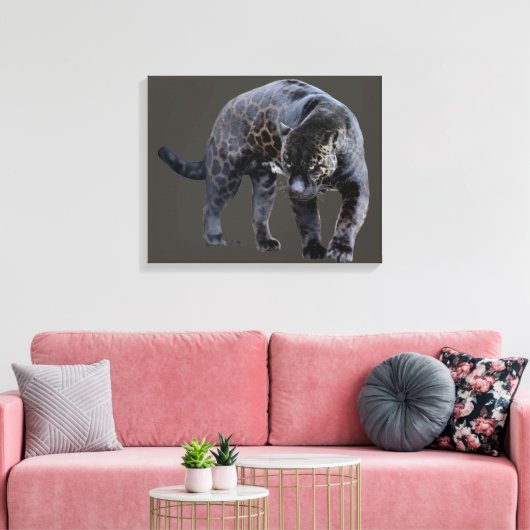 Impression sur toile Jaguar Diablo gris (Insitu(Salon))