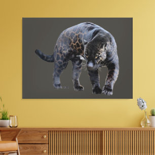 Impression sur toile Jaguar Diablo gris
