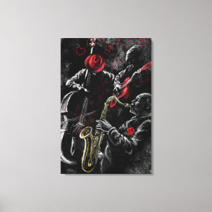 Impression sur toile J'aime la musique jazz - Art