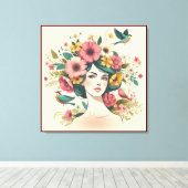 Impression sur toile Le chant des oiseaux en été (Insitu (Plancher de Bois))