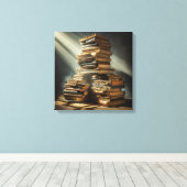 Impression sur toile (Livres dans le grenier) (Insitu (Plancher de Bois))