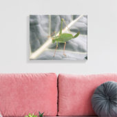 Impression sur toile macro du criquet vert (Insitu(Salon))