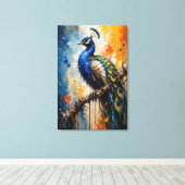 Impression sur toile Majestic Peacock Impasto (Insitu (Plancher de Bois))