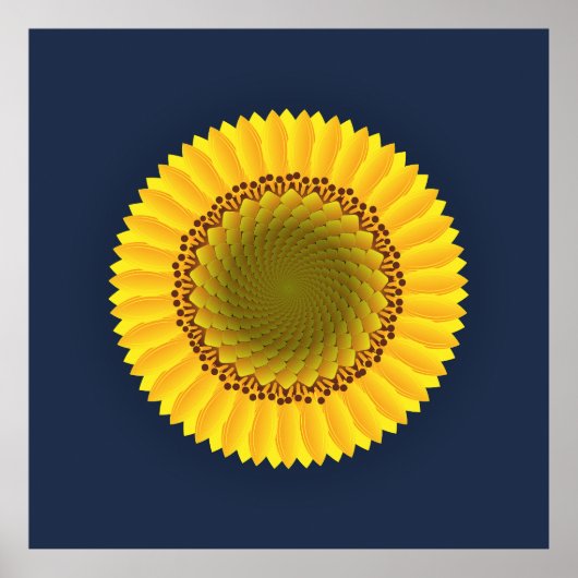 Impression sur toile mandala florale de tournesol (Devant)