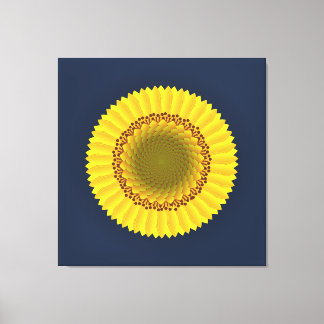 Impression sur toile mandala florale de tournesol