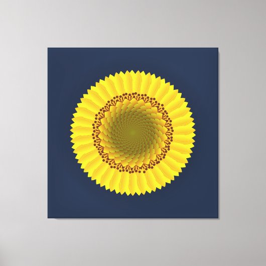 Impression sur toile mandala florale de tournesol (Recto)