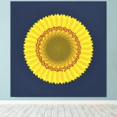 Impression sur toile mandala florale de tournesol (Insitu (Plancher de Bois))
