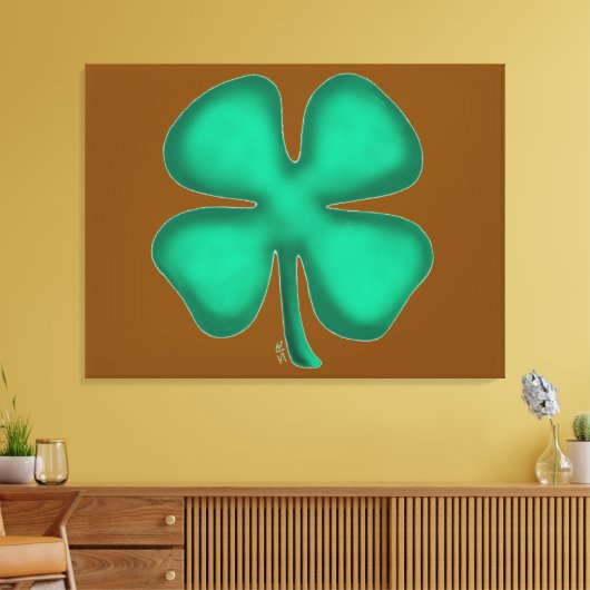 Impression sur toile marron Trèfle irlandais Lucky (Insitu(Salon))