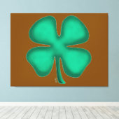 Impression sur toile marron Trèfle irlandais Lucky (Insitu (Plancher de Bois))