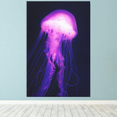 Impression sur toile Méduse violette et Océan bleu (Insitu (Plancher de Bois))