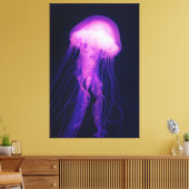 Impression sur toile Méduse violette et Océan bleu (Insitu(Salon))