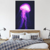 Impression sur toile Méduse violette et Océan bleu (Insitu(Chambre))