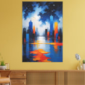 Impression sur toile Miroir Urbain de Sérénité (Insitu(Salon))