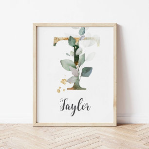 Impression sur toile Monogramme Lettre T pour nurs