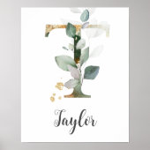 Impression sur toile monogramme lettre T pour nurs (Devant)