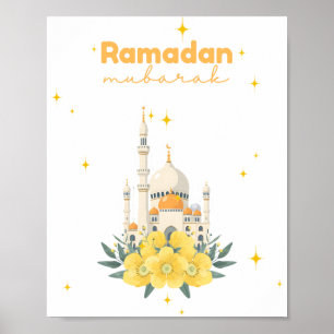 Impression sur toile Mosquée Ramadan Mubarak Fleur