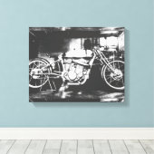 Impression sur toile moto motard (Insitu (Plancher de Bois))
