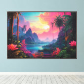 Impression sur toile Neon Jungle (Insitu (Plancher de Bois))