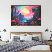 Impression sur toile Neon Jungle (Insitu(Chambre))