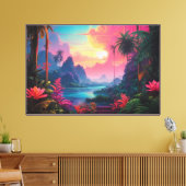 Impression sur toile Neon Jungle (Insitu(Salon))