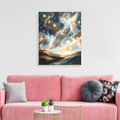 Impression sur toile Nuit étoilée des anges célest (Insitu(Salon))
