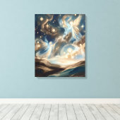Impression sur toile Nuit étoilée des anges célest (Insitu (Plancher de Bois))