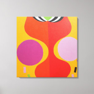 Impression sur toile orange et jaune minimaliste