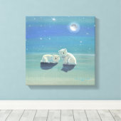 Impression sur toile Oursons polaires scintillants (Insitu (Plancher de Bois))