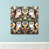 Impression sur toile Owls Rainbow Art déco (Insitu (Plancher de Bois))