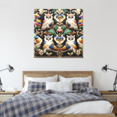 Impression sur toile Owls Rainbow Art déco (Insitu(Chambre))