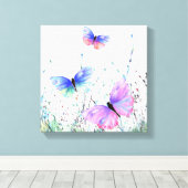 Impression sur toile Papillons de printemps volant (Insitu (Plancher de Bois))