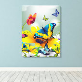 Impression sur toile Papillons jolis (Insitu (Plancher de Bois))