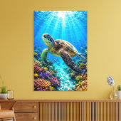 Impression sur toile Paradis de la Tortue de Mer (Insitu(Salon))