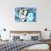 Impression sur toile - Peinture de femme et dauphi (Insitu(Chambre))