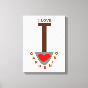 Impression sur toile Pelle de jardinage j'aime